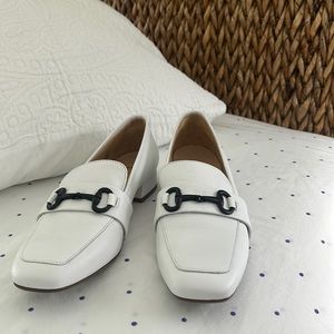 Brand new white Italian horsebit loafer size 38